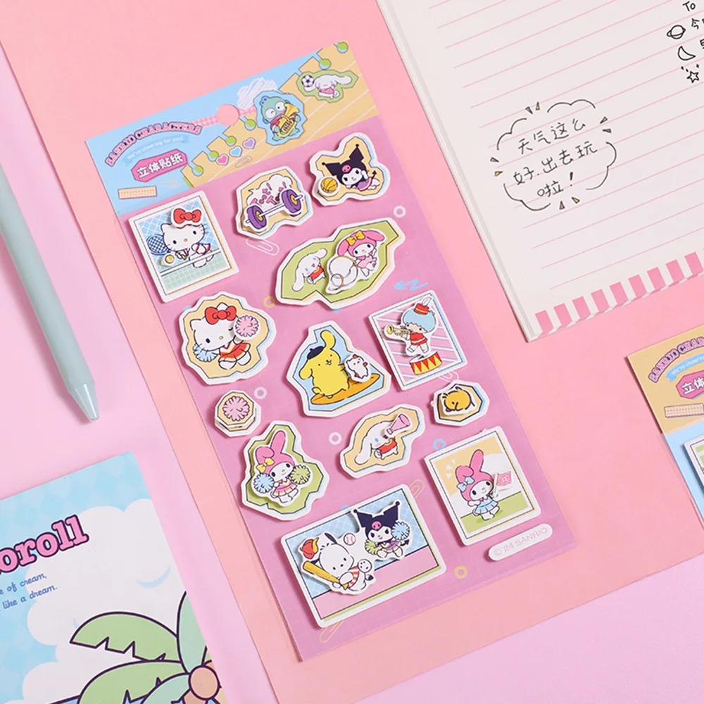 Cute Sanrio Stickers Various Styles Strong Adhesive Lightweight Easy To Carry And Store DIY Decorative Handbook