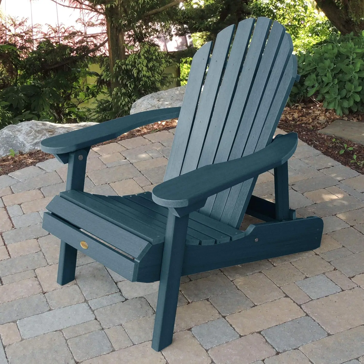 Hamilton Made in The  Folding and Reclining Adirondack Chair, Adult, Nantucket Blue