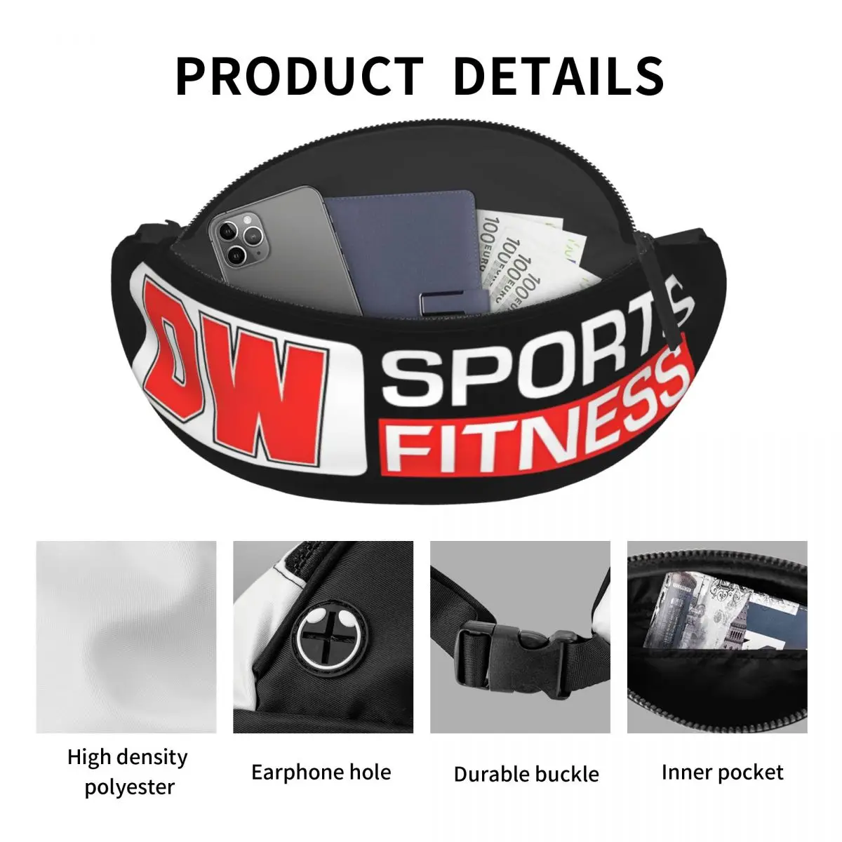 Dw-Fitness Strap Bag para homens e mulheres, esportes, Fitness, Merch