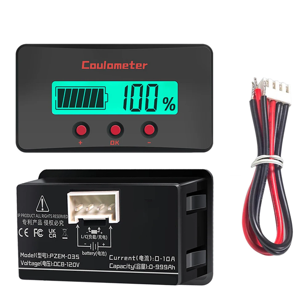 

PZEM-035 DC 8-120V 10A Digital Voltage and Current Meter Battery Capacity Tester Coulometer Voltmeter Ammeter