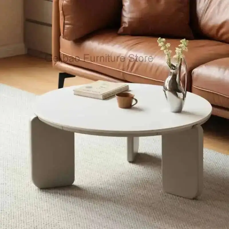 

Table Minimalist White Design Small Coffee Round Living Room Coffee Table Tea Center Modern Salontafel Voor Woonkamer Furniture