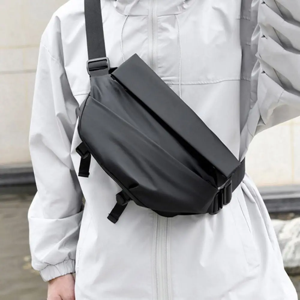 

Простая большая вместительная сумка из ткани Оксфорд, мужская водонепроницаемая простая сумка через плечо, рюкзак, корейская нагрудная сумка, мужская