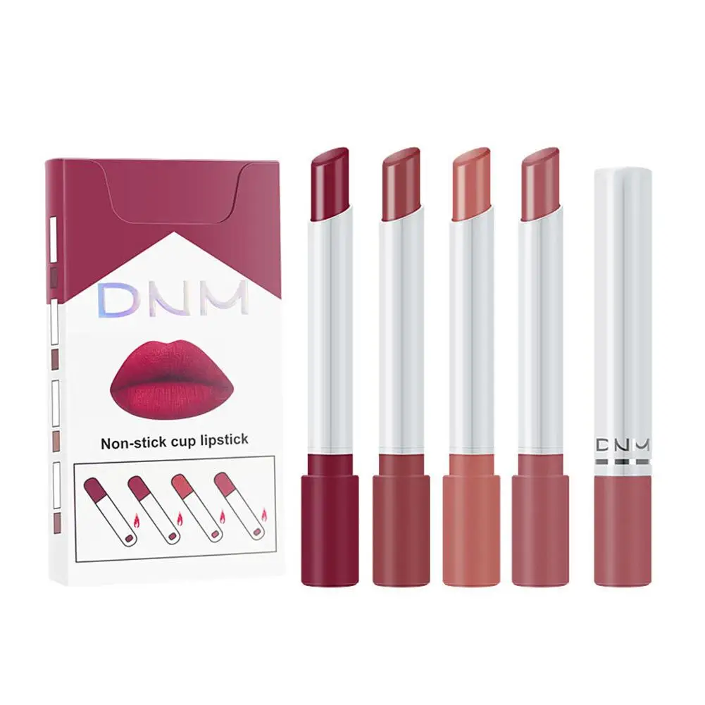 4 teile/satz matte Lippenstift Tube langlebige wasserdichte verblassen Tasse nicht gesetzt Lippen Zigarette Lippen Lippenstift Cosmes tic sexy Antihaft g4p7