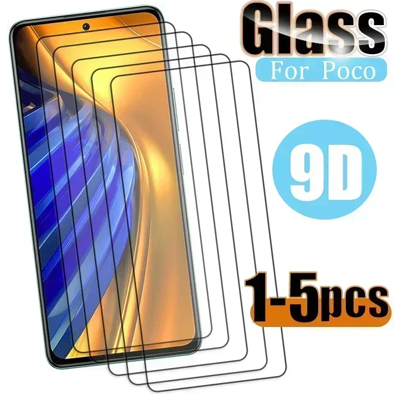 1-5pcs Full Cover Glass for Poco F4 M5 M5S X4 X3 M4 M3 Pro 5G NFC Screen Protectors for Xiaomi Mi 11 12T 11i 10T 9 A2 A3 Lite 5G