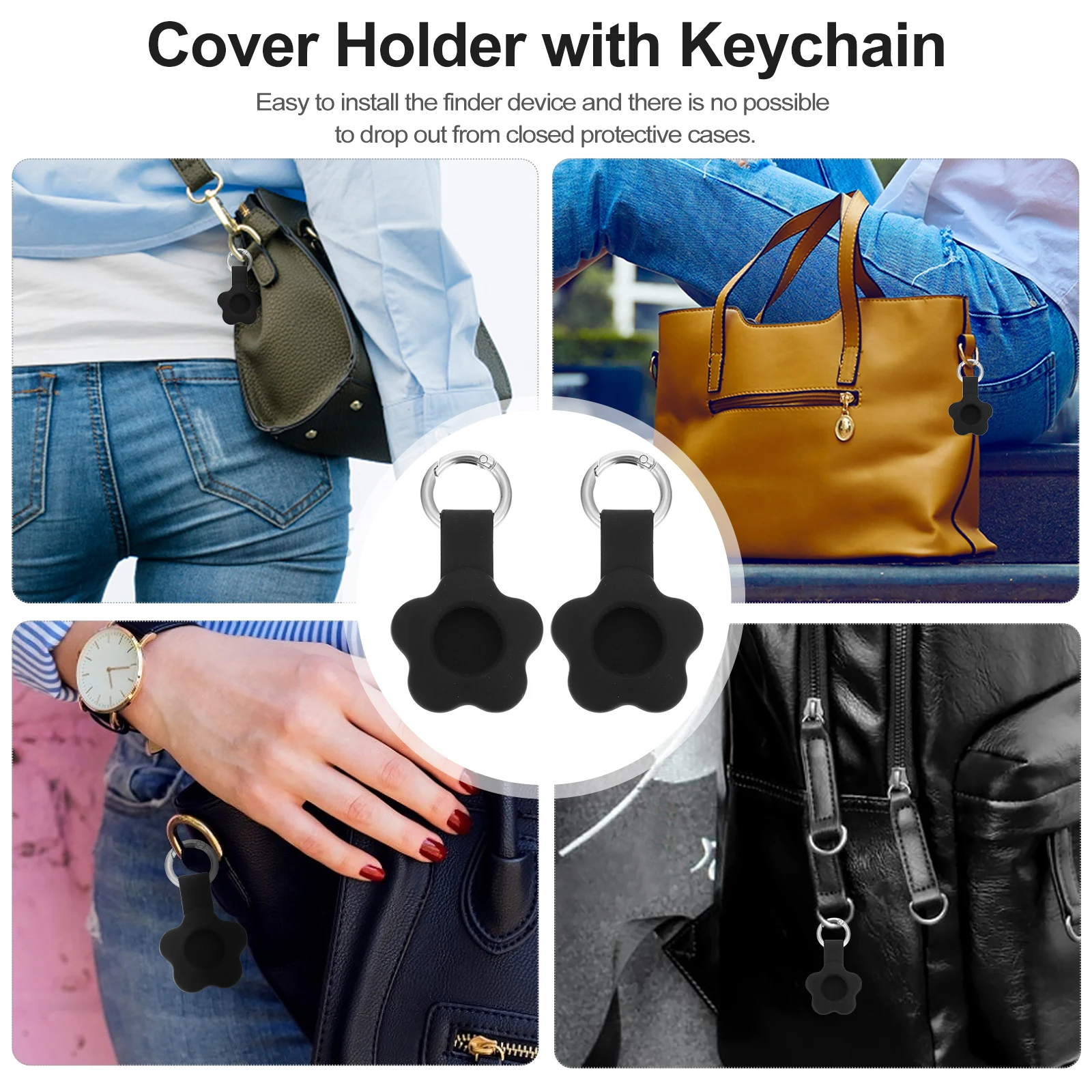 

2pcs Case Keyring Holder Protective Cover Compatible Trackers Finders Case with Keychain