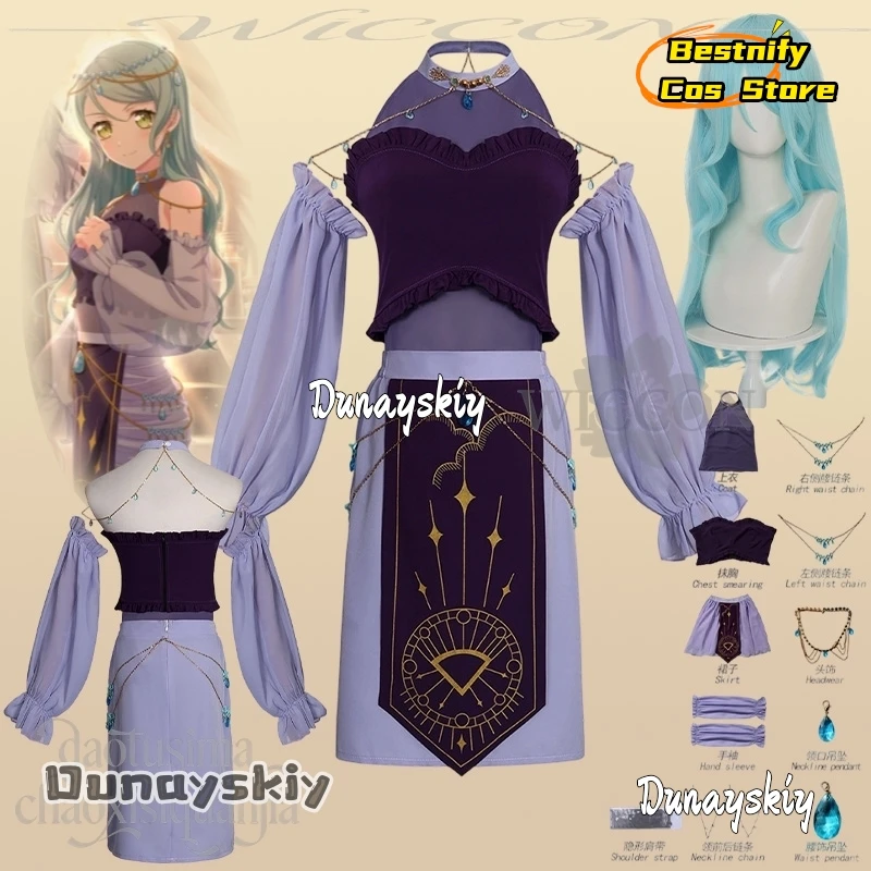 

BesCos@Hikawa Sayo Косплей Аниме Игра BanGDreamRoselia Requiem For Fate Idol Костюм Юбка-трапеция с открытой спиной Готическая Лолита Рождество