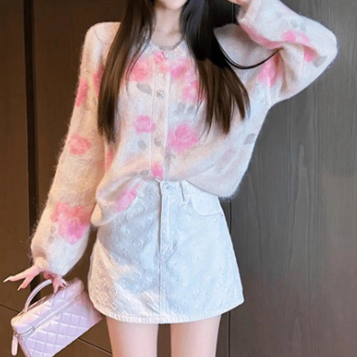 Cardigan maglione lavorato a maglia delicato stile giapponese Maglioni con bottoni stampati da donna Top cappotti slim autunnali Femme