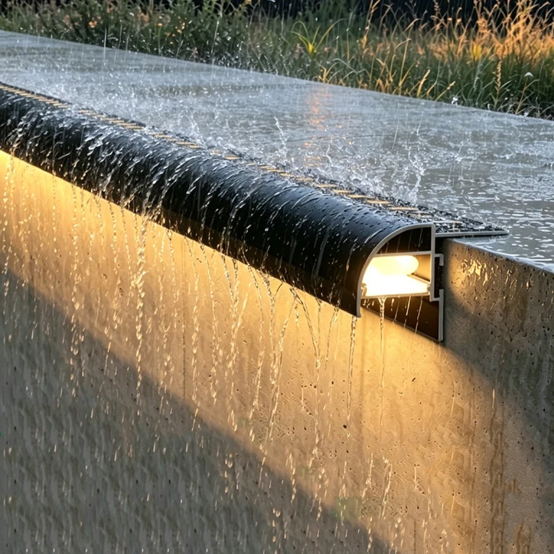 Eaves Drip Strip Outdoor Wall Water Blocking Bar With Backlight Groove Balcony Water Guide Groove Window Edge Water Guide Strip