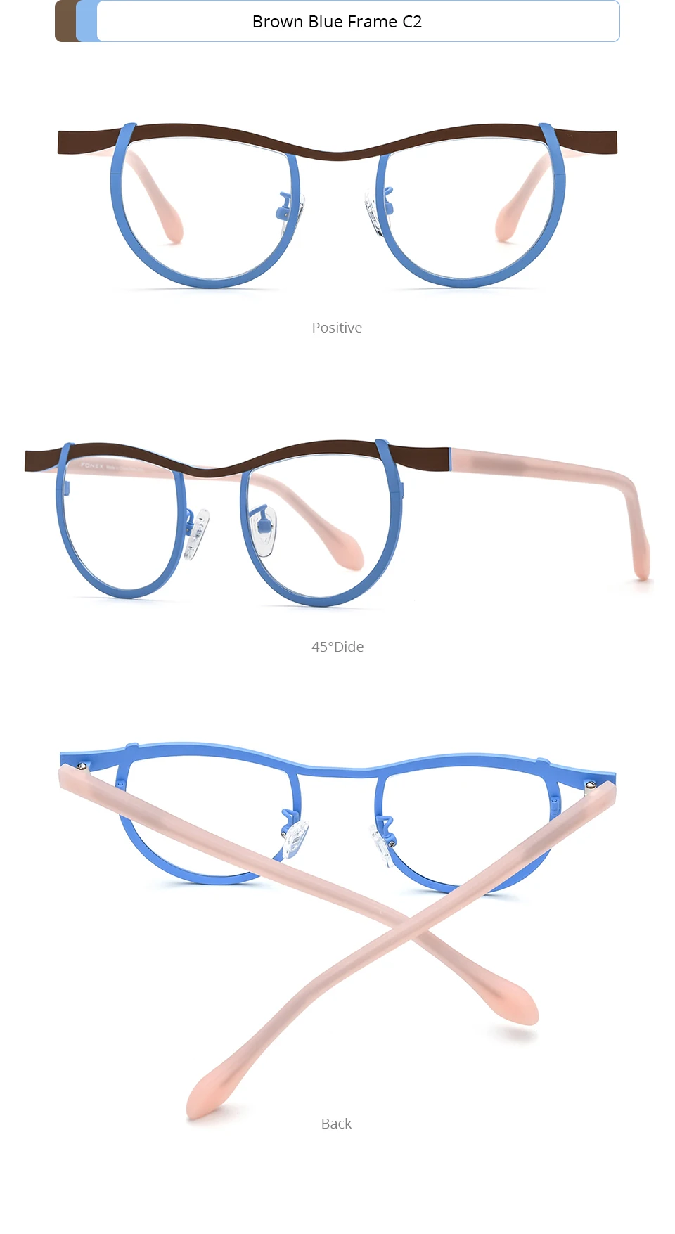FONEX Acetat Titan Brille Rahmen Männer Neue Marke Design Quadratische Brillen Frauen Brille Hohe Qualität Japanische Brillen 85884 – Detail 8