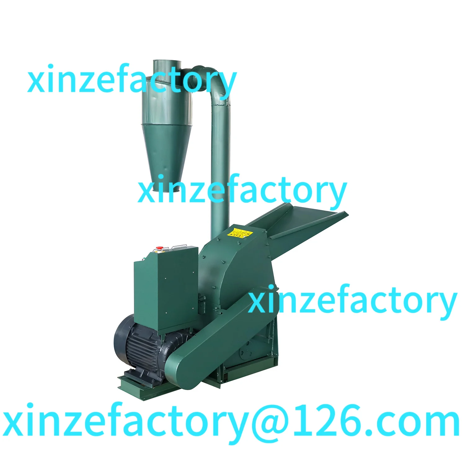 

Customizable vine branch pruning and diesel engine power wood chipper
