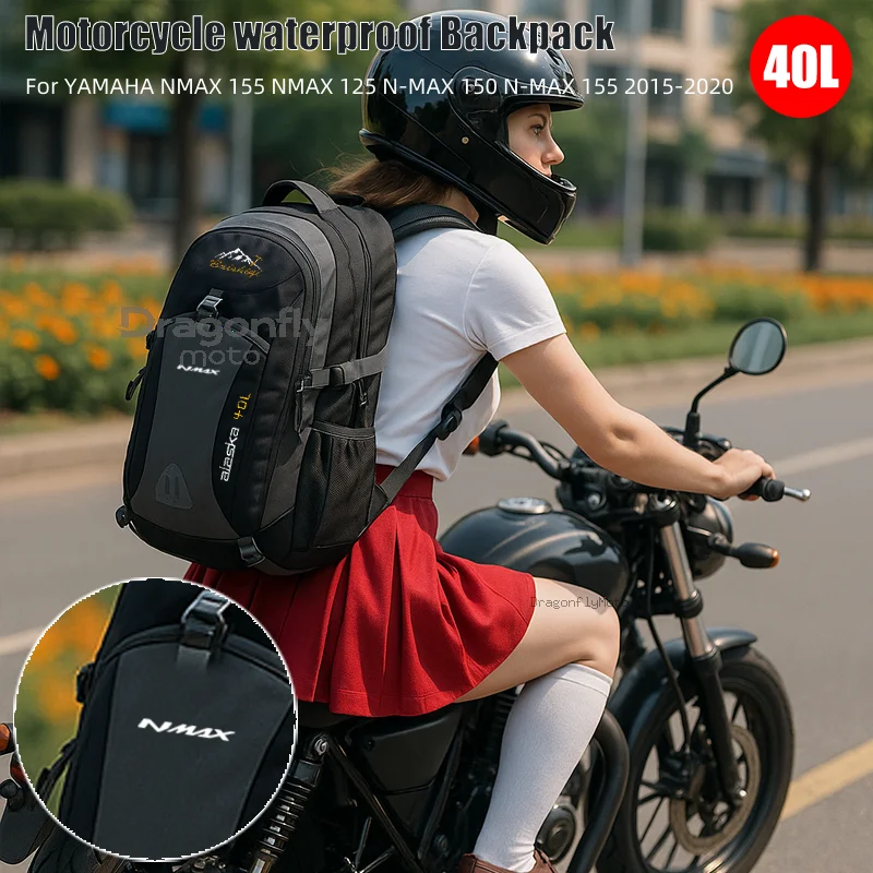 

NMAX Logo Waterproof Motorcycle Backpack Hiking Lightweight Trekking Fishing Duffel Bag For YAMAHA NMAX 155 NMAX 125 N-MAX 150