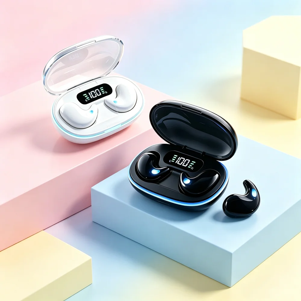 Bluetooth 5.3 Earphones Mini Headphones TWS Wireless Earbuds HIFI Stereo Noise Reduction Heasets with Microphones
