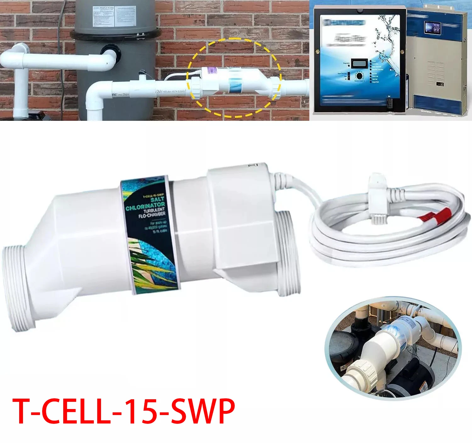 T-CELL-15-SWP солевая Колонка T 15, замена для Hayward TurboCell для наземных бассейнов до 40000 галлонов