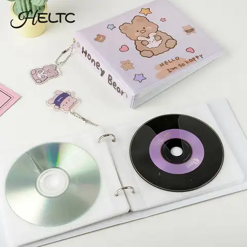 20 Capacity Hard CD Case Holder Organizer Cute Cartoon Bear Portable Carrying DVD Binder Collect Book Home Album Organizer