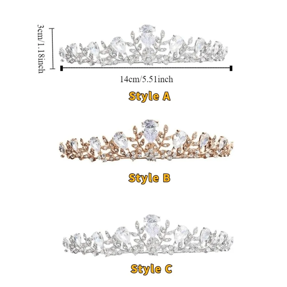 زخرفة الشعر الفاخرة تاج الزفاف أنيقة تألق الزفاف الشعر تاج الساطع الفتيات الأميرة تاج حفل زفاف