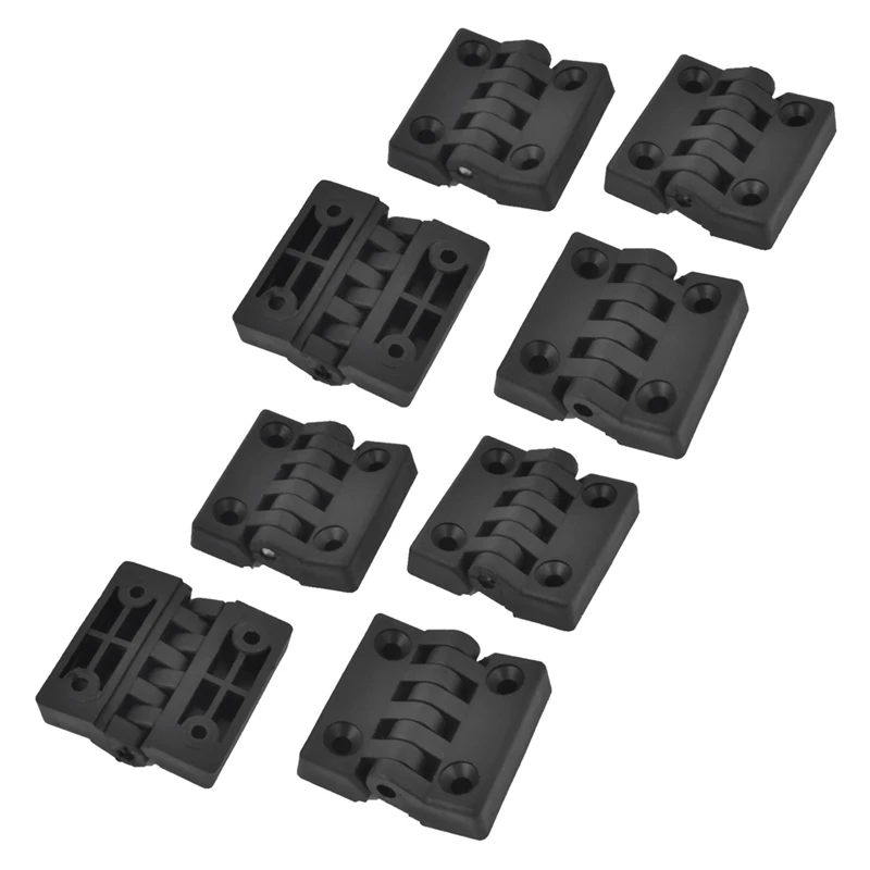 8 Pieces Hinges For Cabinet Doors, Made Of Plastic, Reinforced, 40 X 40 Mm