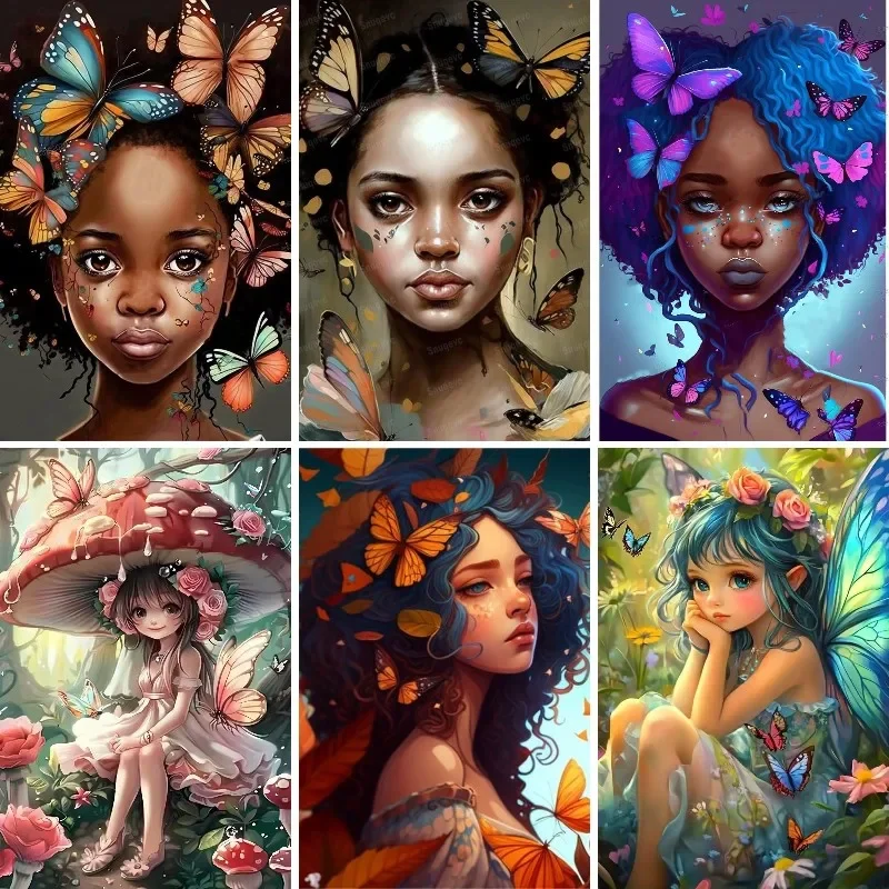 

Diamond Painting Butterfly Fairy Girl Picture Rhinestones Mosaic Cross Stitch Cute Elf Embroidery New Arrival 2025 5D DIY