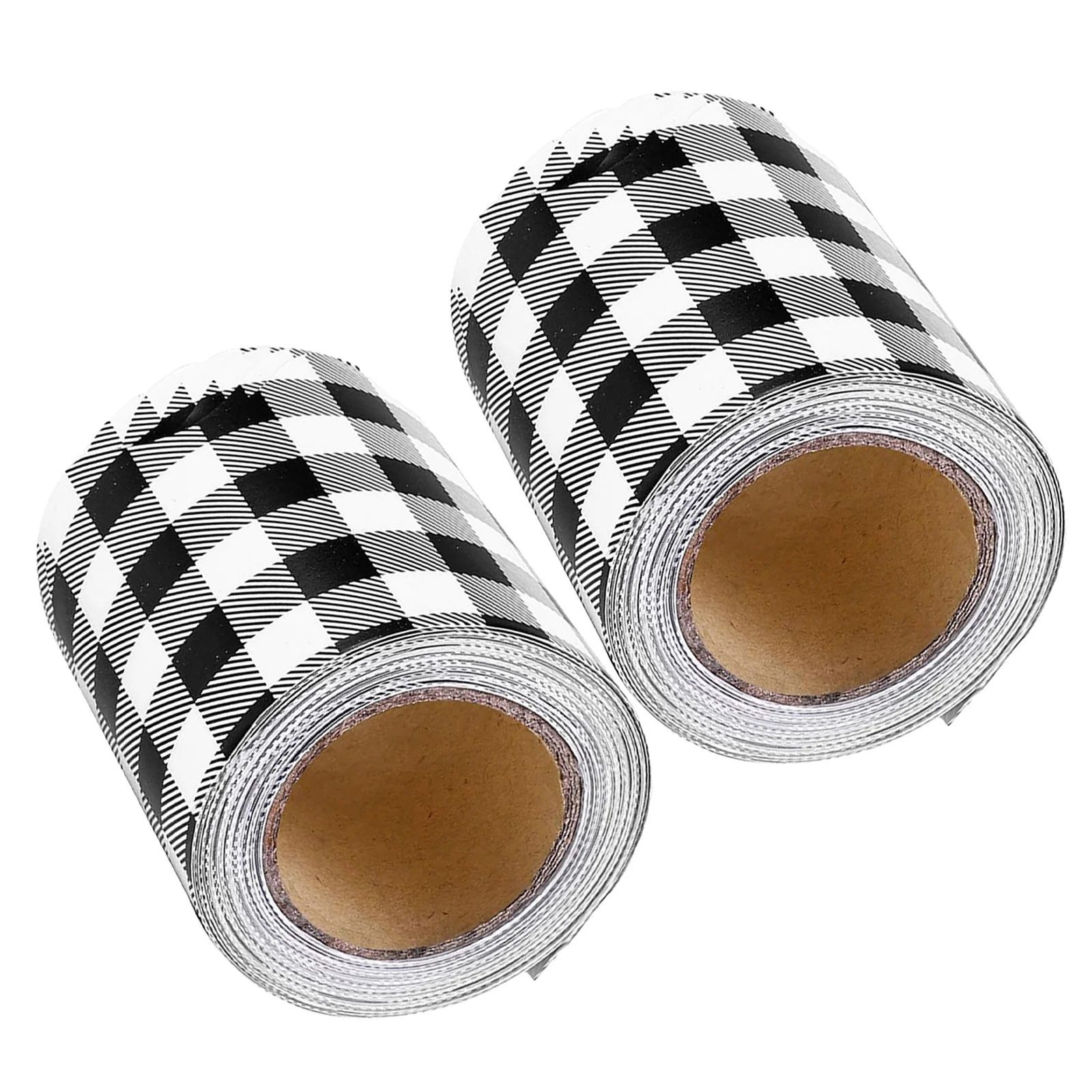 2 لفات أسود أبيض متقلب لوحة الإعلانات الحدود صدفي قشر عصا الفصول الدراسية مكتب تقليم لاصقة تزيين مقاوم للماء #4