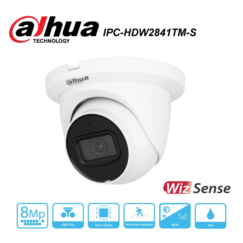 Dahua CCTV IPC HDW2841TM-S 8MP IR Fixed-focal Eyeball WizSense Network Camera high-definition IR Camera security system for home