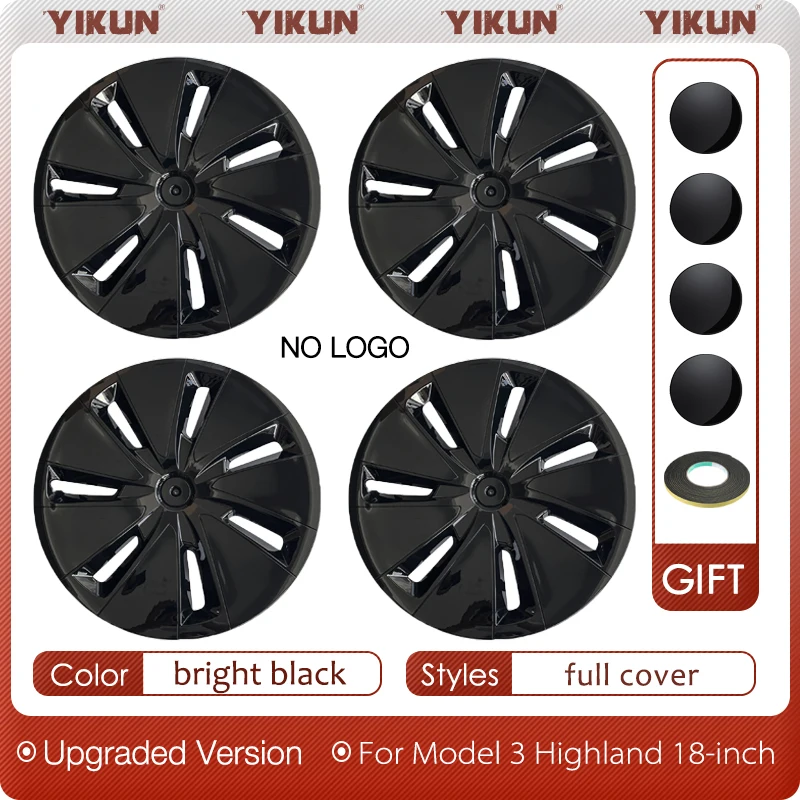 4 Stuks Wieldop Auto Voor Tesla Model 3 Highland 18 Inch Prestaties Wiel Onderdelen Volledige Velg Cover Wieldop 2025 Accessoires Wieldop