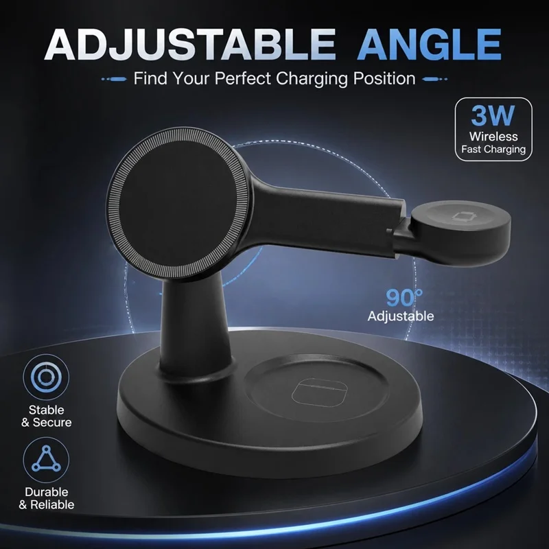 3 In 1 23W Magnetic Wireless Charger Portable Multi‑Function Desktop Fast Charging Station For iPhone 18 17 Airpods Apple Watch view 5