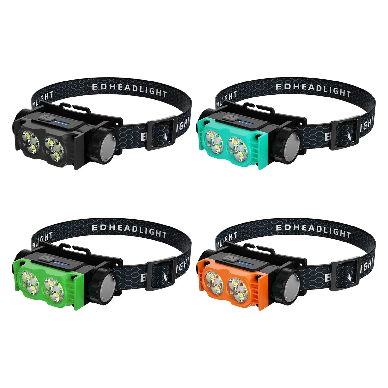 LED Rechargeable Headlamp Head Lamp Adjustable Headband USB Charging Work Lamp Flashlight for Hiking Mining Night Running Work