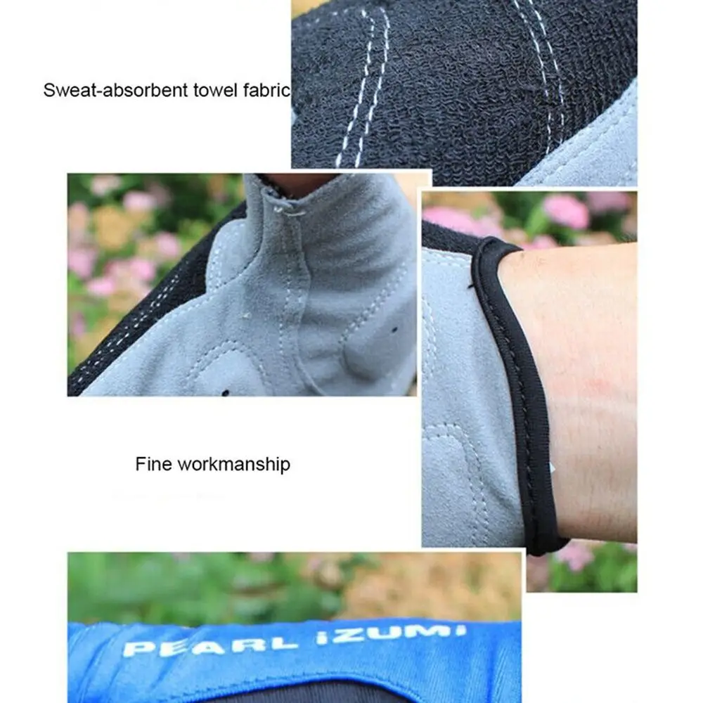 Guantes ciclismo medio dedo transpirables elásticos para hombre - imagen 3