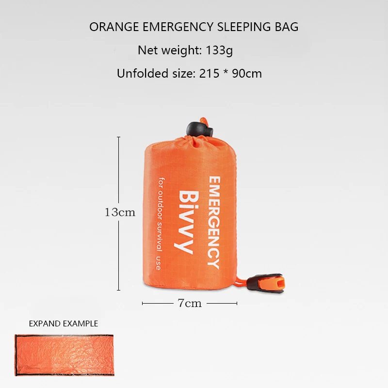 Portable Outdoor Disaster Relief Sleeping Bag Camping Sleeping Bag Warm First Aid Blanket Single-layer Aluminum Foil