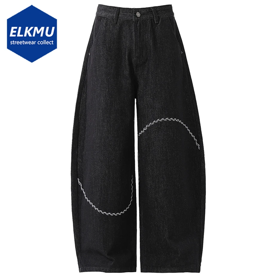 

Embroidery Baggy Jeans Men Streetwear Harajuku Hip Hop Jeans Casual Loose Wide Leg Denim Pants