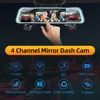 차량용 대형 백미러 터치 스크린 대시 캠, 무료 64G, 4 채널 * HD1080P 와이파이 GPS, 24 시간 주차 모니터링 비디오 녹음기 2