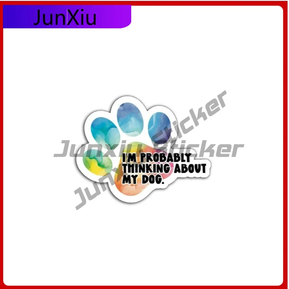 

Rainbow Dog Paw Pvc Decal Pet Memorial Gift Camper Windows Windshield Luggage Creative Scratch-proof Sticker For Car Side Stick