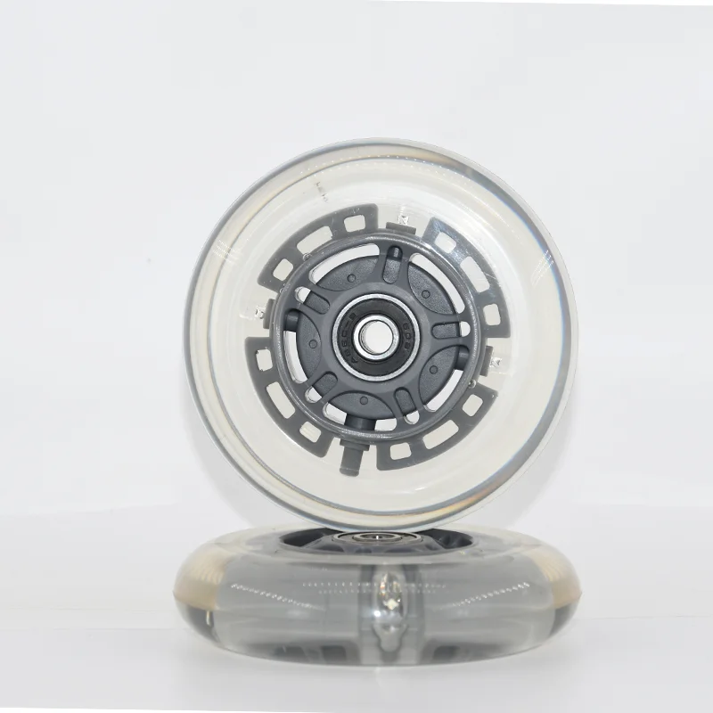 LED Flash Wheels for Children and Adults, Luminous Wheel Scooters, Shilly Car, LED Drive, 100mm PU, 2Pcs