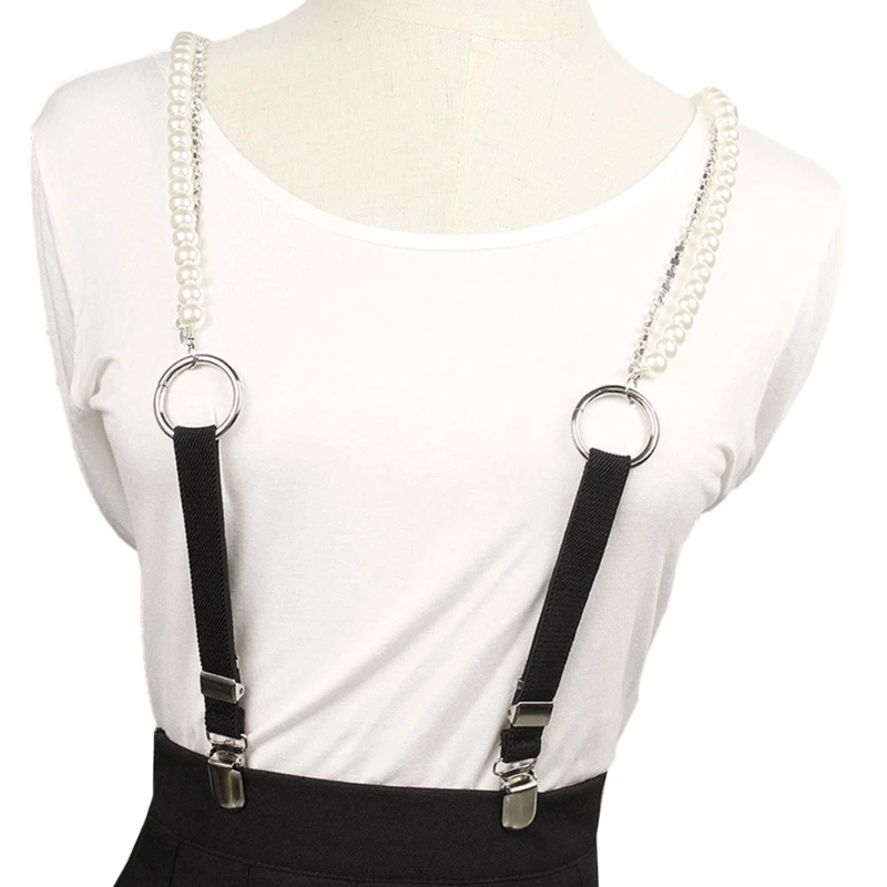 

Modern Pearls Braces Suitable for Men and Women Suspenders with 3 Clips N58F