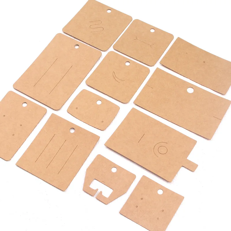 50pcs/lot Jewelry Packing Card Kraft Paper Cards for DIY Necklace Bracelet Earring Hairclips Display Card Retail Price Tag Label