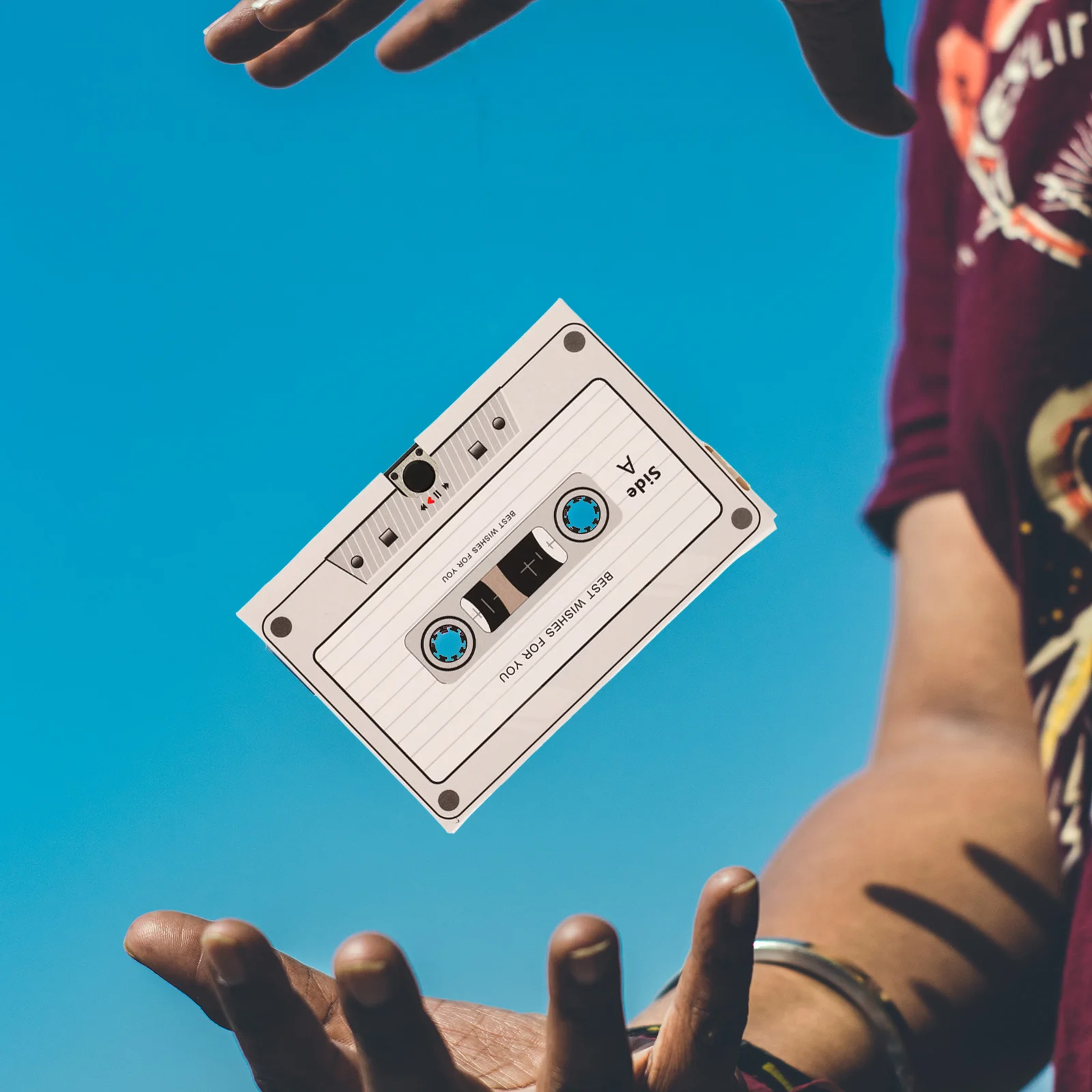 Recordable Greeting Card Cassette Voice Cards Retro Birthday Cards Plus Chip Audio Cardboard Durability Long Use