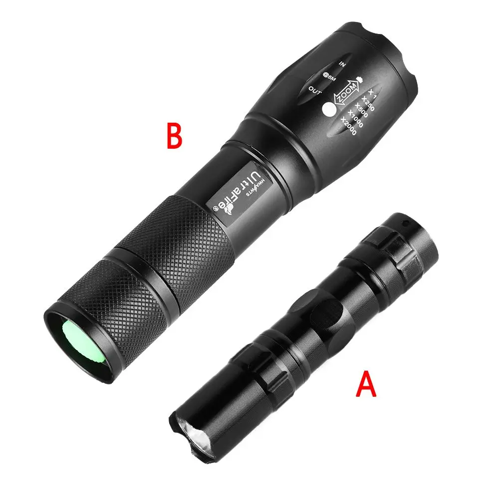 Practical E17 XML  LED Zoom Flashlight Waterproof Torch 3800Lm 5 Mode Bright For Outdoor Camping Hiking Durable