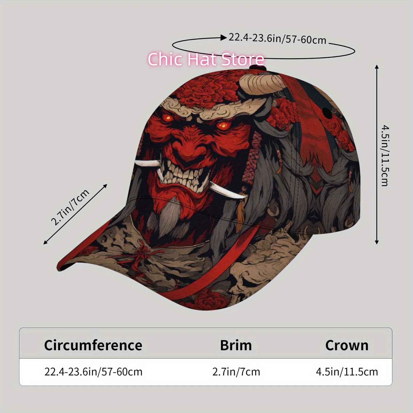 Fashionable and Lightweight Sun Hat, Cool Hip-hop  Cap, Suitable for Beach, The Kibara Buddha-faced woodblock print pattern