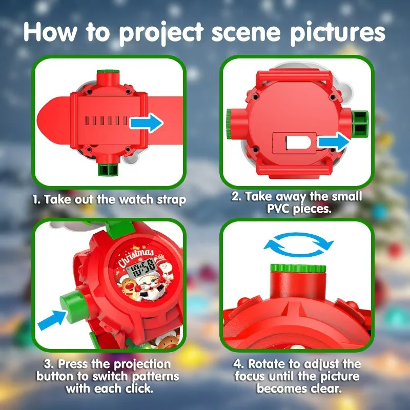 لعبة ساعة الإسقاط للتعلم المبكر مع 24 صورة مشهد، فليب إبداعي للأطفال والأولاد والبنات، هدية عيد الميلاد للعام الجديد