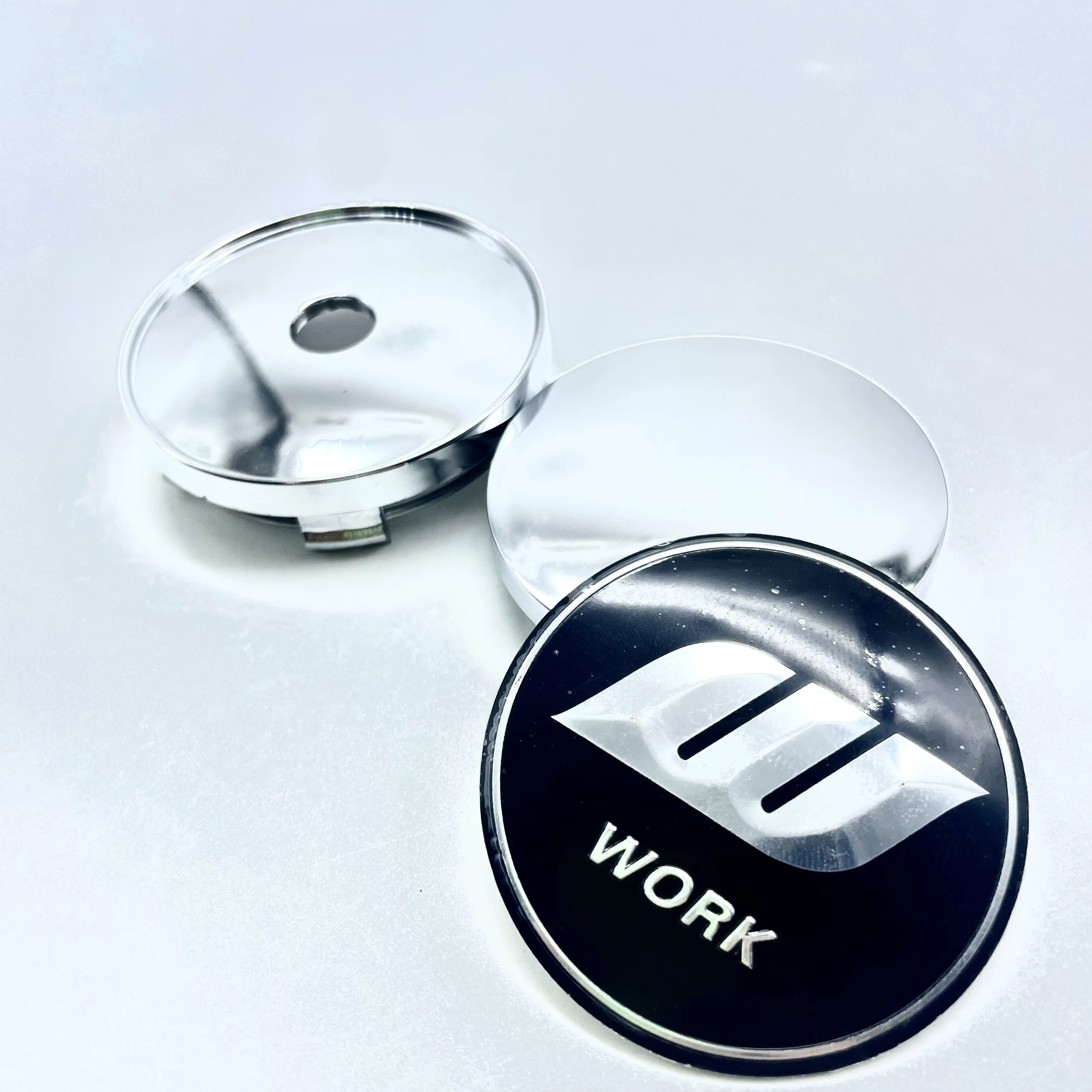 4pcs of W work Logo Car Stickers for Wheel Center Cap Cover Stickers Car Wheel Hub Center Caps Rims Cover Emblem Badge Logo 4