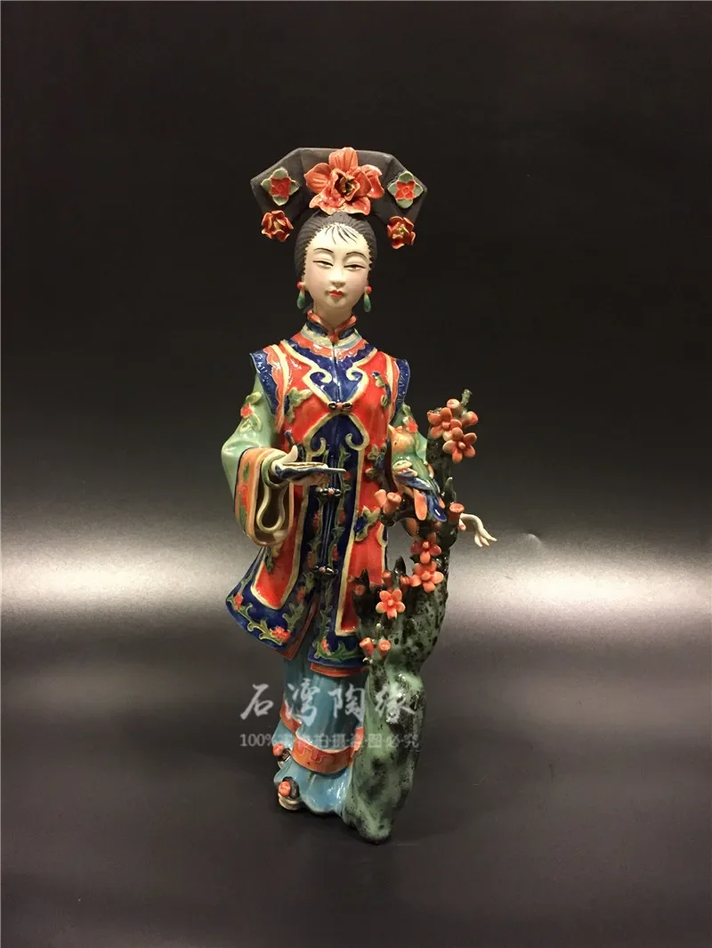 Ceramic Crafts Shiwan Doll Figures Chinese Style Ladies and Beauties Cute Living Room Home Simple and Creative Decoration