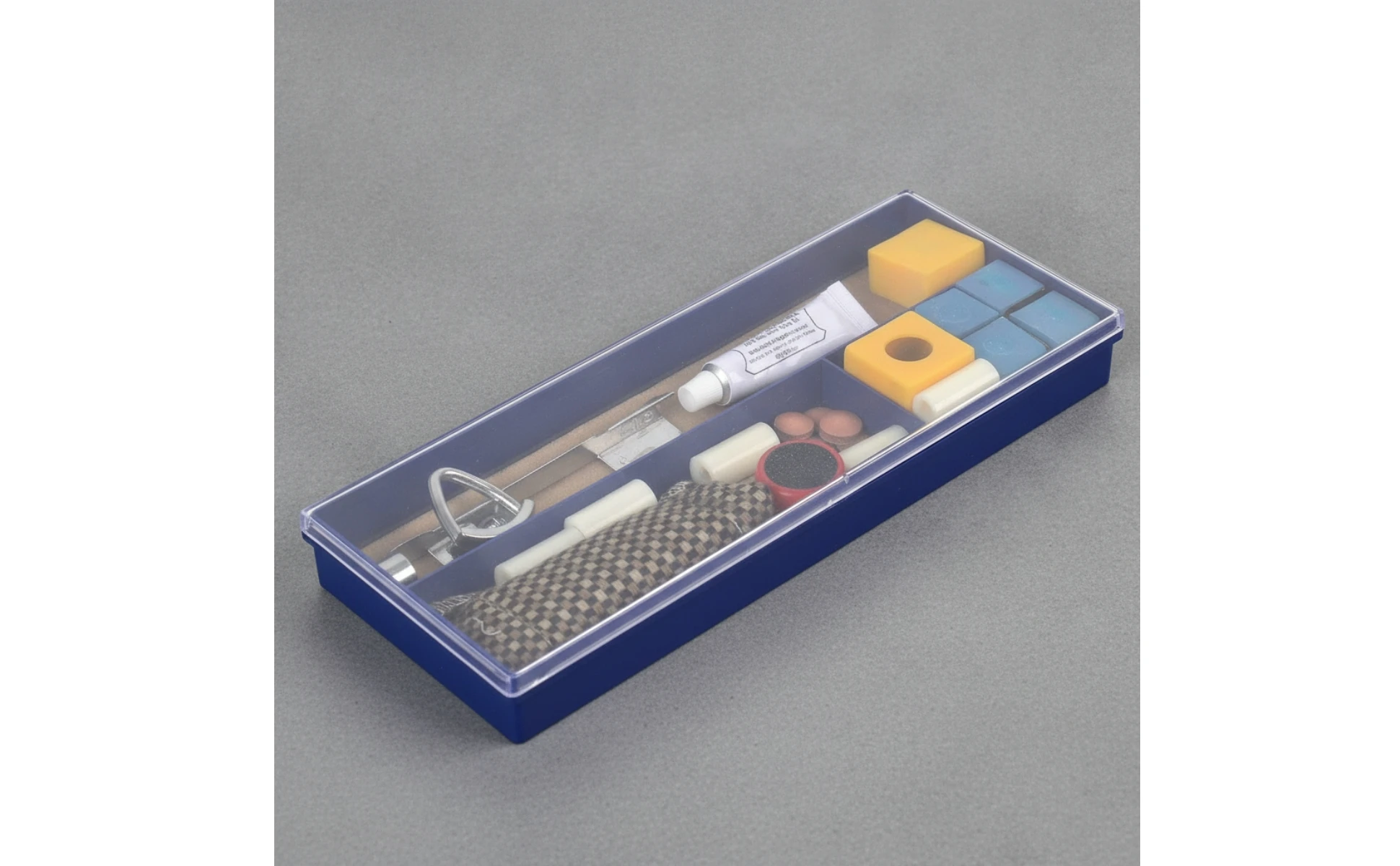 Cue Repair Kit with Case Transparent Billiard Chalk Cue Repair Kit Compact Portable for Pool Players, Game Rooms