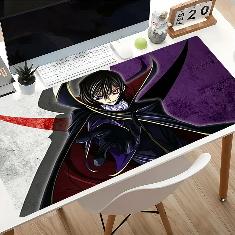 Anime Mouse pad HD Print Code Geass Office Computer Desk Mat Large Game Keyboard Pad Anti Skid Gaming MousePad Decoracion carpet