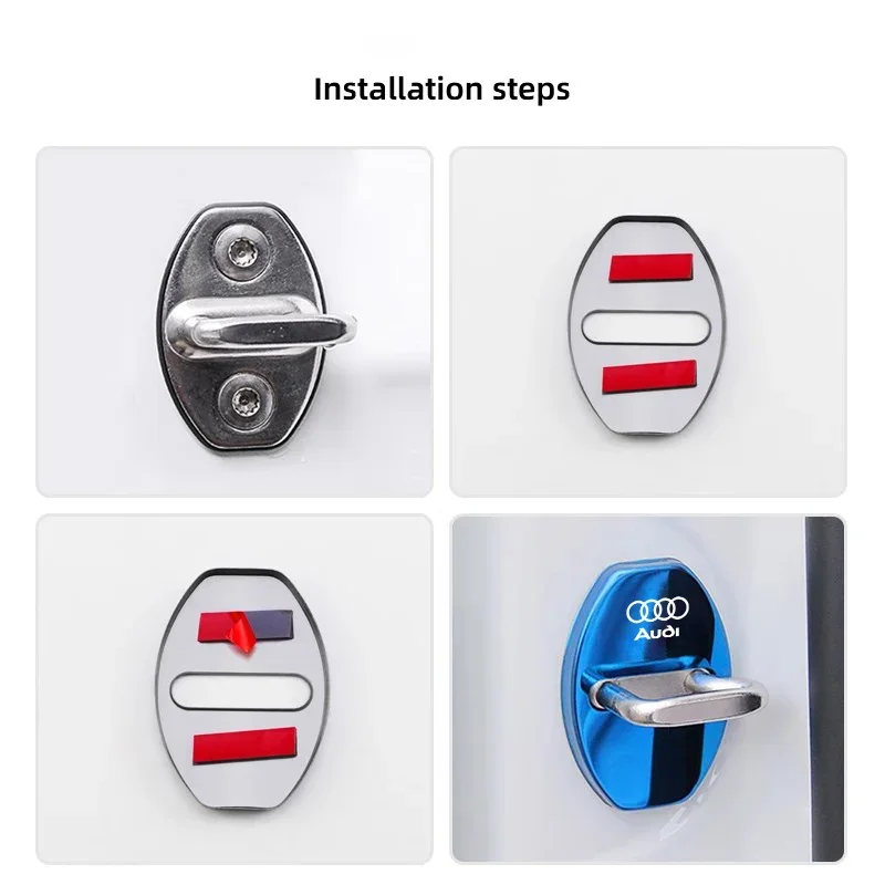 

2025 Hot Car Door Lock Buckle Protective Cover Anti-rust Decorative Cap For Audi S Line A6 A4 A3 A7 A5 Q3 Q5L Q7 Q2 S4 S5 S6 S7