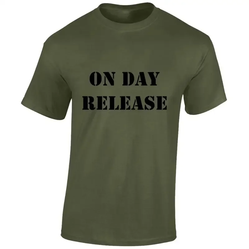 ON DAY RELEASE MENS T SHIRT FUNNY PRISON JAIL DESIGN FANCY DRESS HALLOWEEN TOP