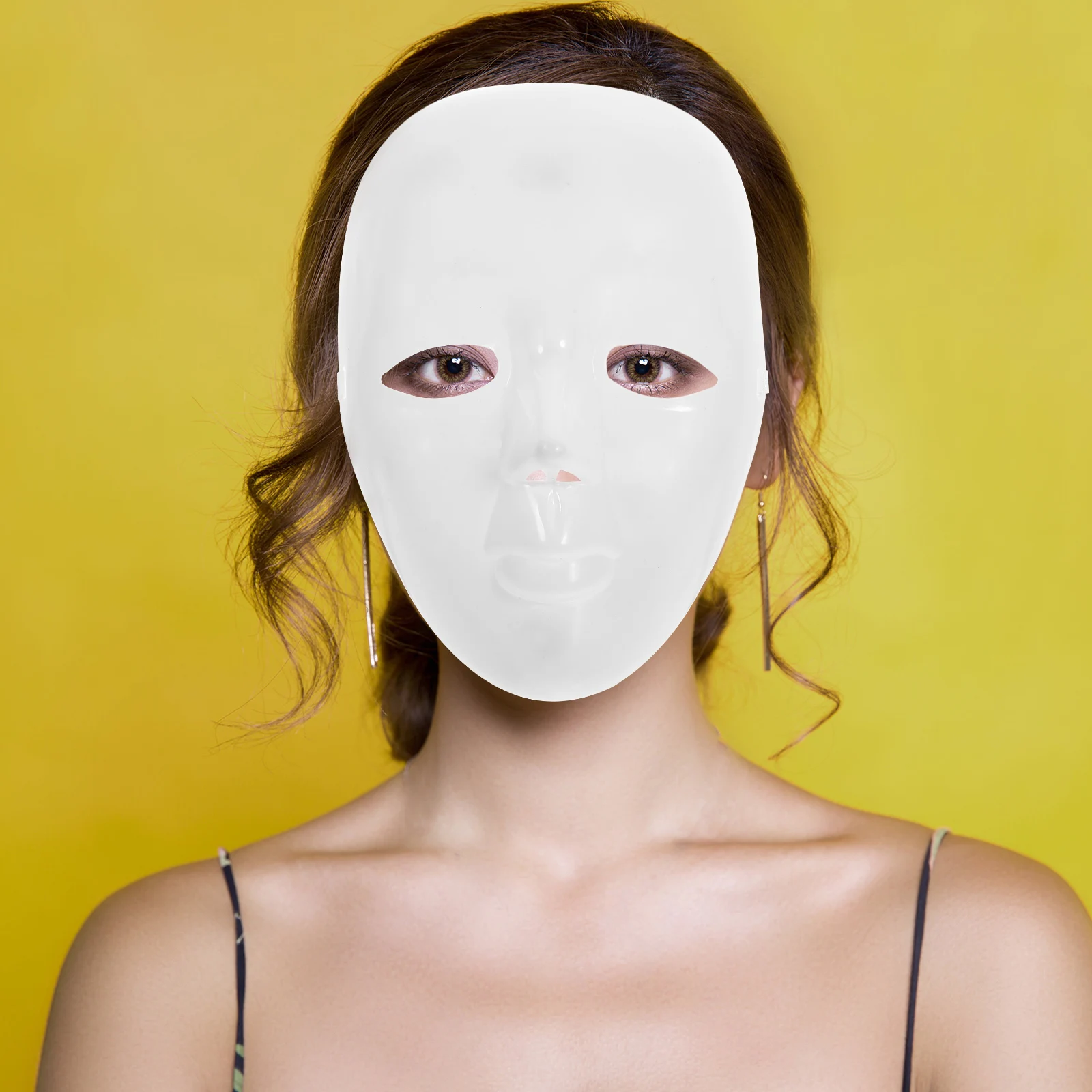 

1pc Blank Mask White Unpainted DIY Masquerade Costume Carnival Party Decorate Sturdy Plastic Craft Gifts
