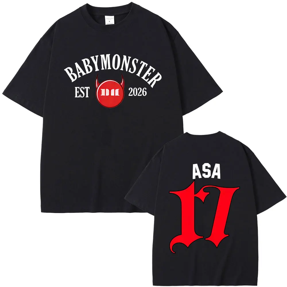 

Babymonster Ahyeon Asa Rami Rora Ruka Pharita Chiquita Tour 2026 T-shirt Men Women Fashion Oversized Cotton Short Sleeve T Shirt