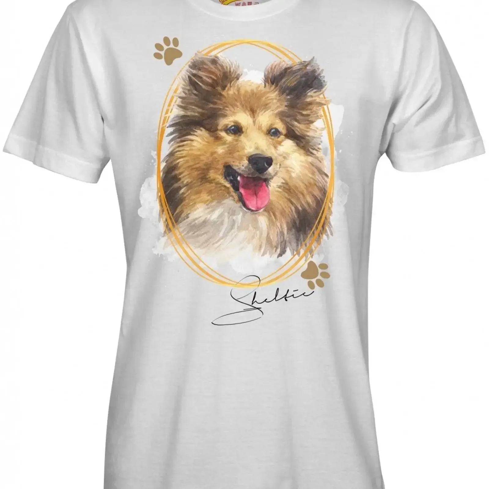 T Shirt Sheltie Shetland Sheepdog Signature Dogs by Siviwonder vintage Washed Breathable Top For Everyday Wear Stylish