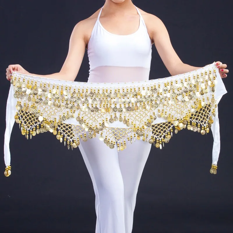Professionelles Set aus Taillenkette und Gürtel für den Bauchtanz |   Dekorativer Hüfttuch mit Pailletten, Performance-Zubehör für Übungen und Shows