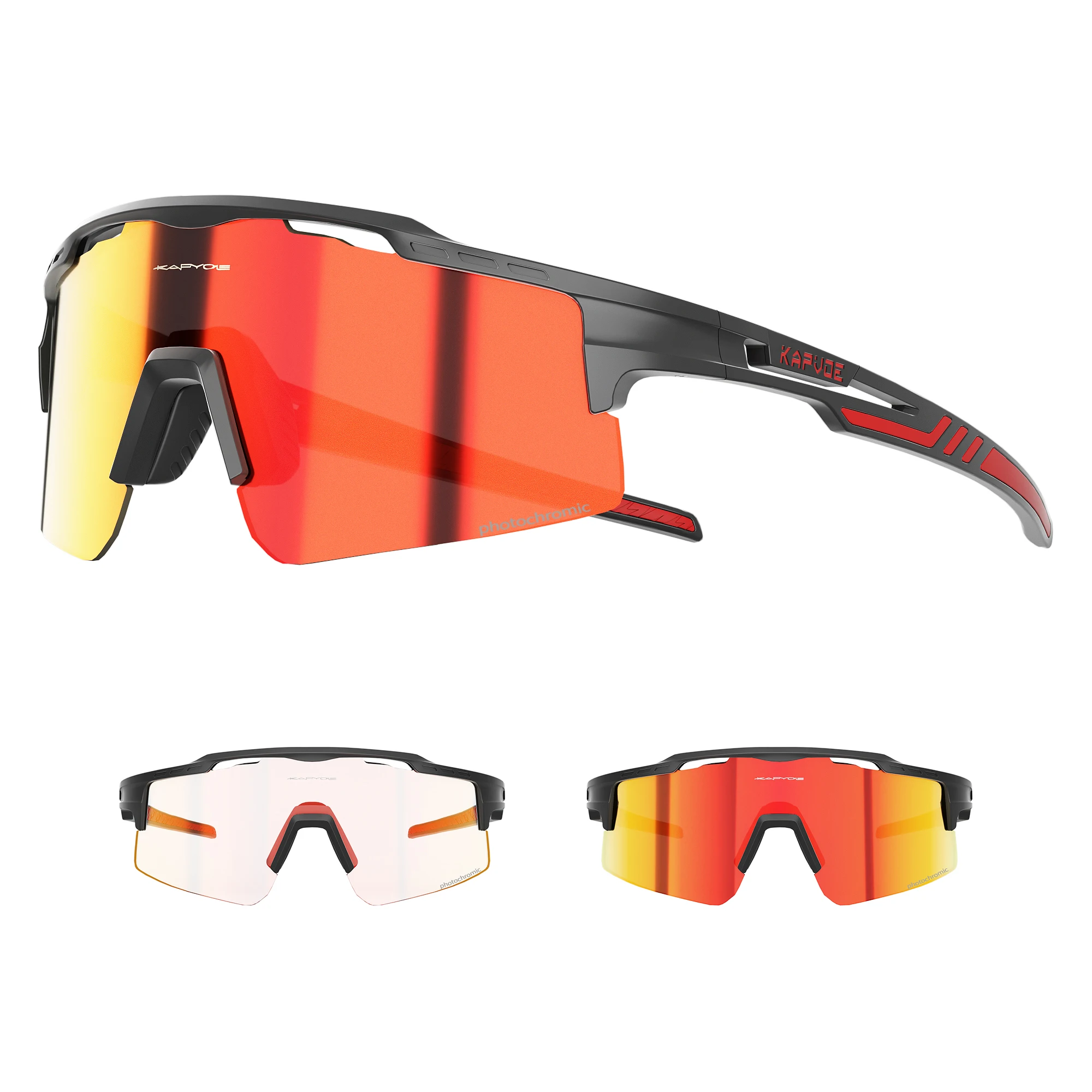 Kapvoe Outdoor Photochrome Fahrrad Sport Brille Männer Frauen Rennrad Sonnenbrille UV400 MTB Radfahren Eyewea Schutzbrillen