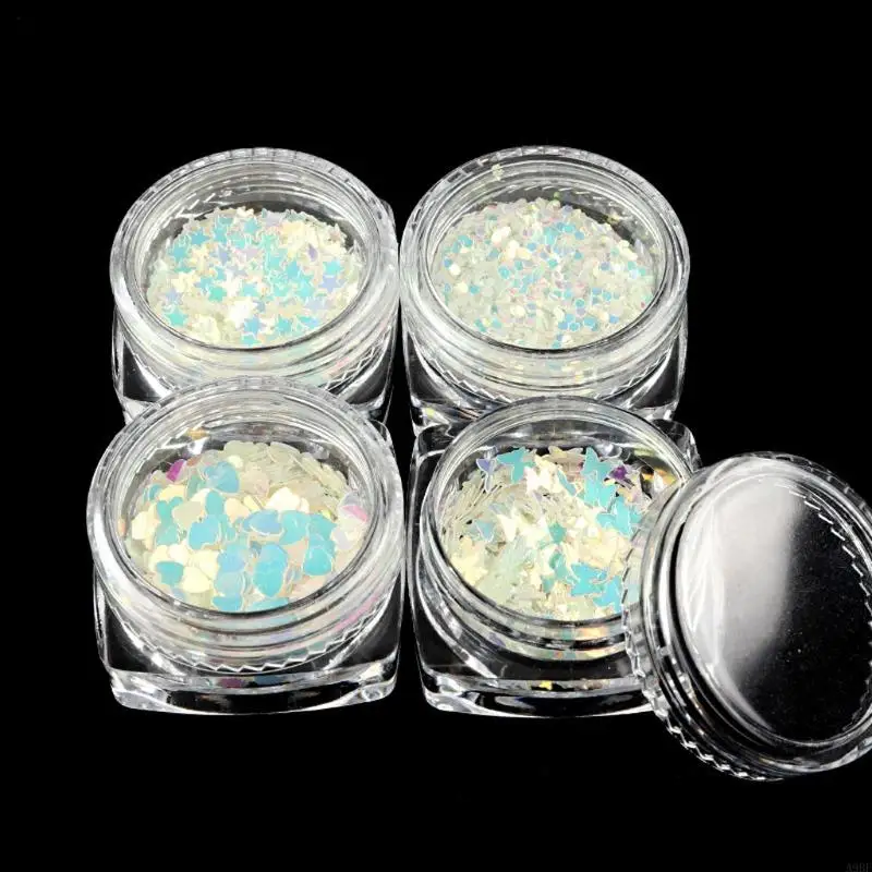 A9BF for Butterfly Star Luminous Sequins 4-Style Glow Glitters DIY D